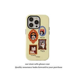 Yellow Cartoon Cat Magnetic Phone Case - Acrylic TPU Hybrid - iphon16 PRO (1)