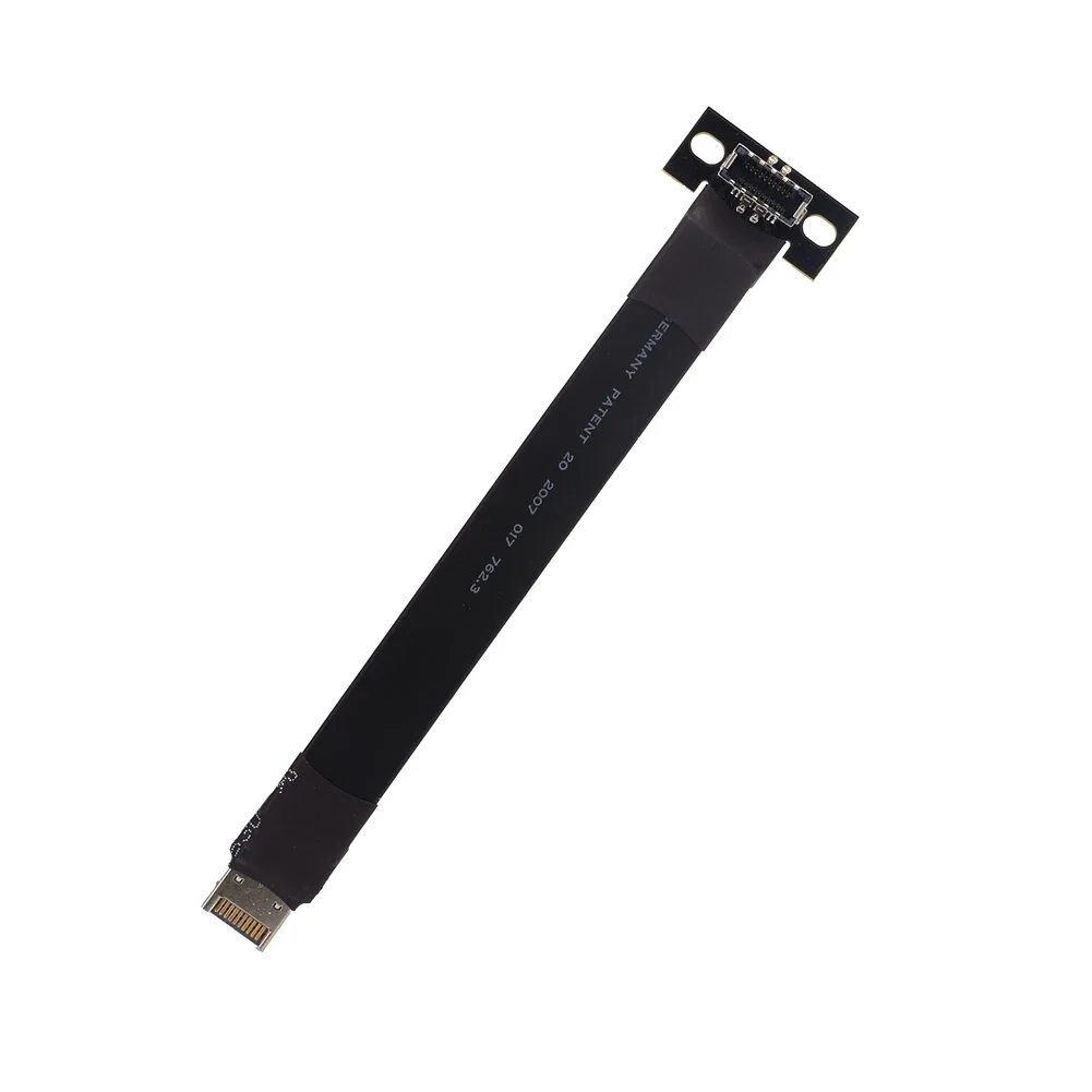 Adt-usb Interno 3.2 20pin Gen2 tipo e Macho para Tipo-e Adaptador Feminino Extensão do Soquete do Painel Frontal Cabo de Fita Plana com Furo do Parafuso - Imagem 6