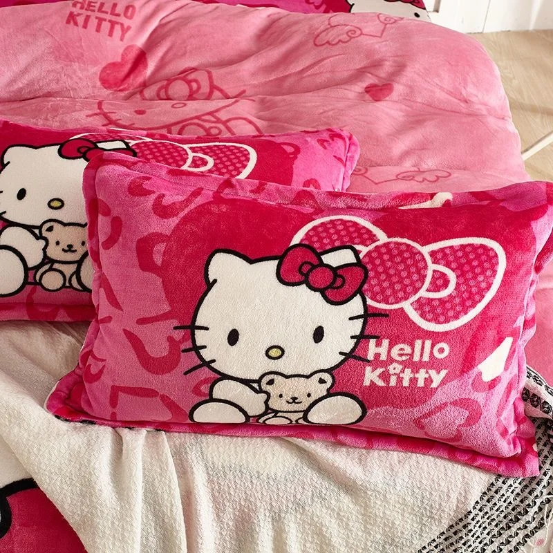 

Детская плюшевая подушка kitty, двусторонняя плюшевая подушка hello, милая плюшевая подушка для осени и зимы, детская подушка, 48x74 см