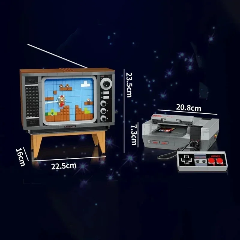 71374 슈퍼 NES 콘솔 닌텐도 엔터테인먼트 시스템 모델 빌딩 블록, 벽돌 조립, TV 게임, 어린이 장난감, 어린이 벽돌 선물