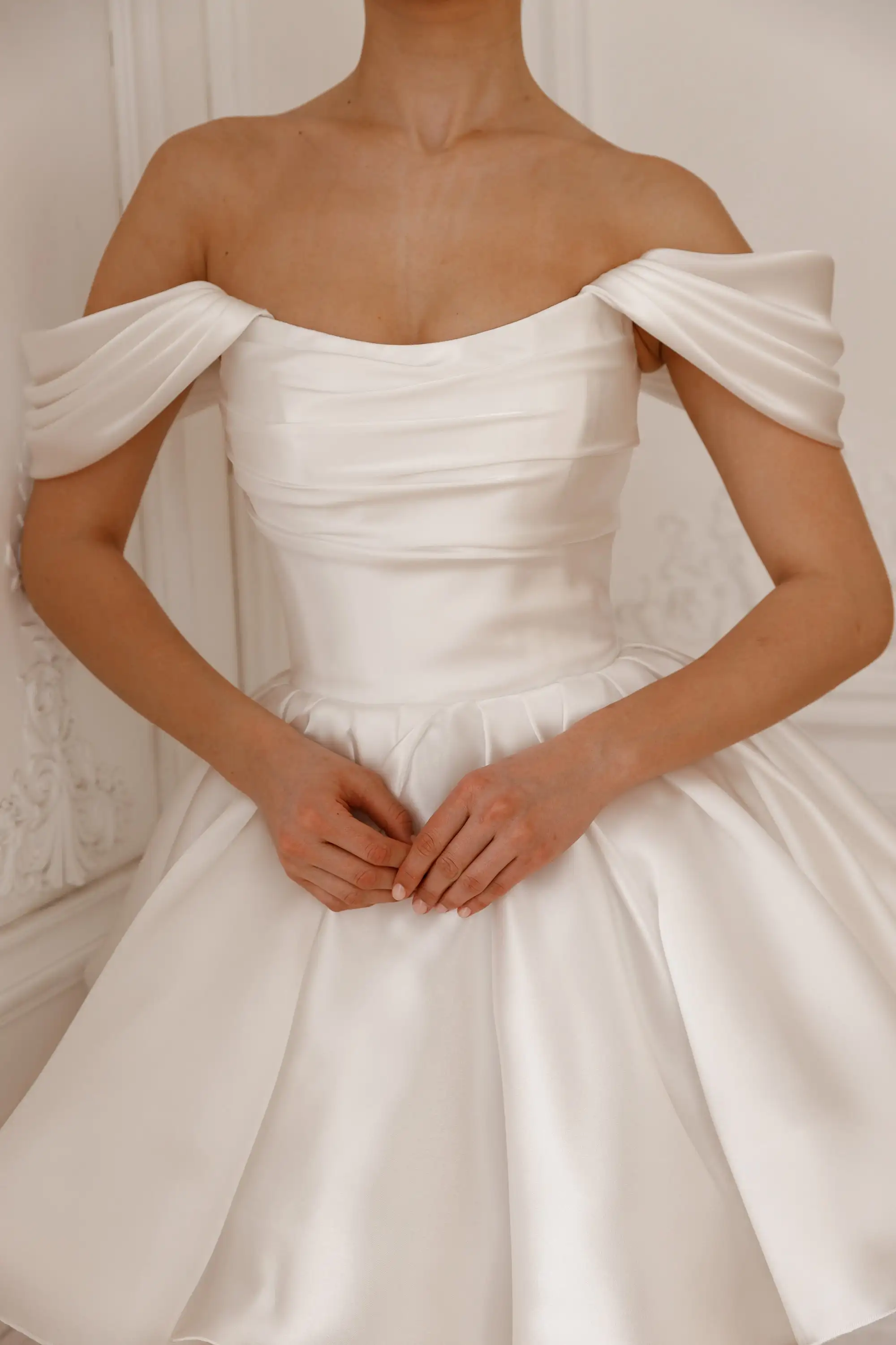 knee length dresses for ladies Short Corset Mini Wedding Dress with Draped Bubble Skirt