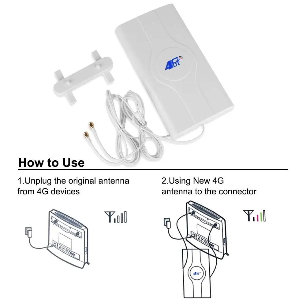 새로운 고이득 4G LTE 안테나 WiFi 라우터/모바일 광대역/핫스팟 증폭기용 2m/5m 케이블 듀얼 Mimo 장거리 네트워크 안테나