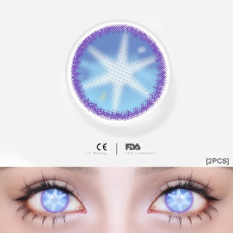 Vibrant Anime Cosplay Color Contact Lenses - Halloween Edition (1 Pair)