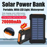 200000mAh Portable Solar Power Bank External Battery Fast Charging Waterproof Powerbank with SOS Flashlight Poverbank for Xiaomi