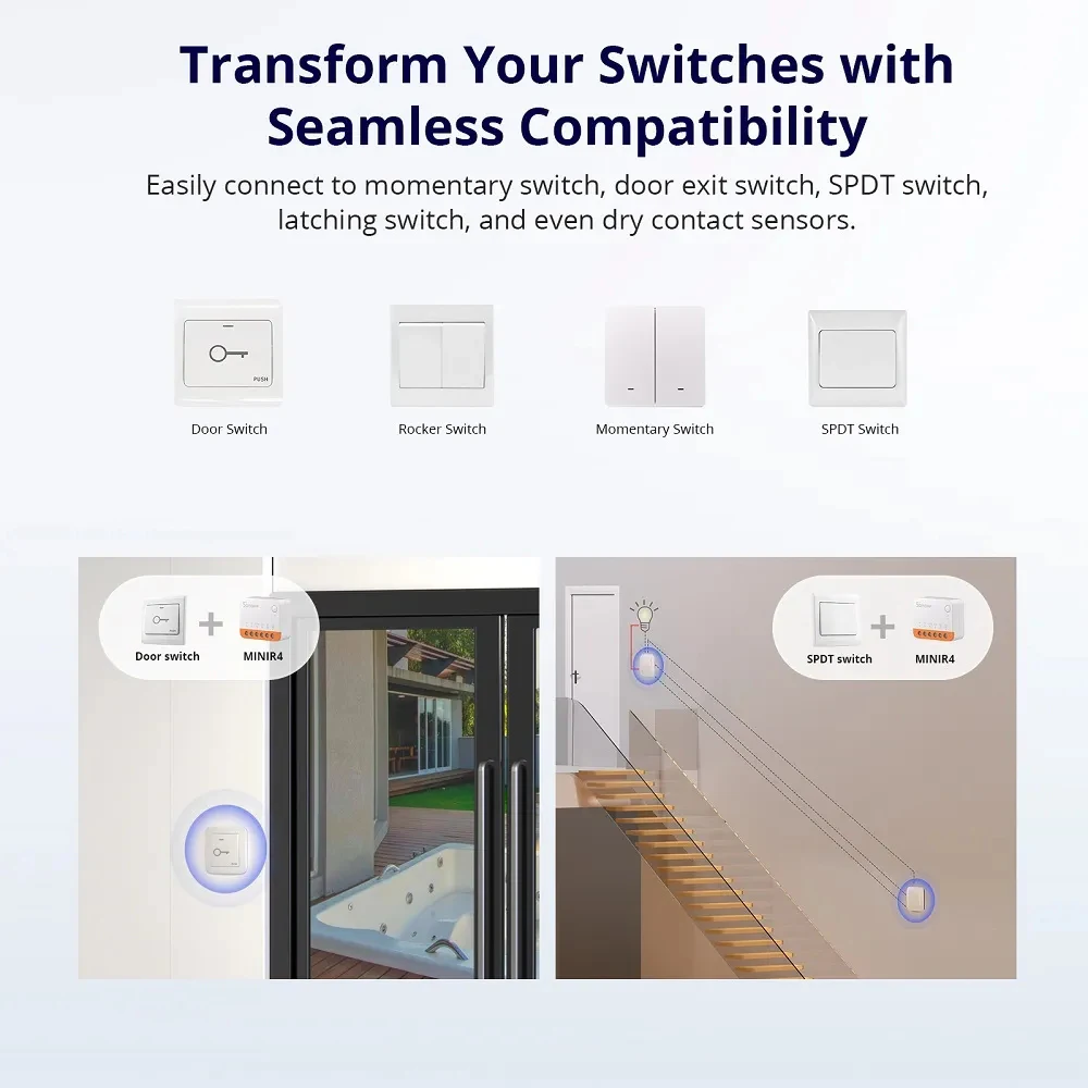 Sonoff-mini r4 Módulo Interruptor Wifi Casa Inteligente Controle de Voz sem Fio Alexa Google Home Alice Wi-fi Temporizador de Relé de Vias Esp32 - Image 6