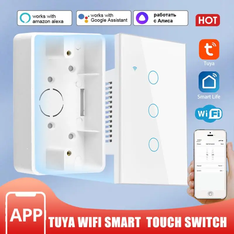 

Умный выключатель Tuay, 3 клавиши, Wi-Fi, 100 в, 250 В переменного тока
