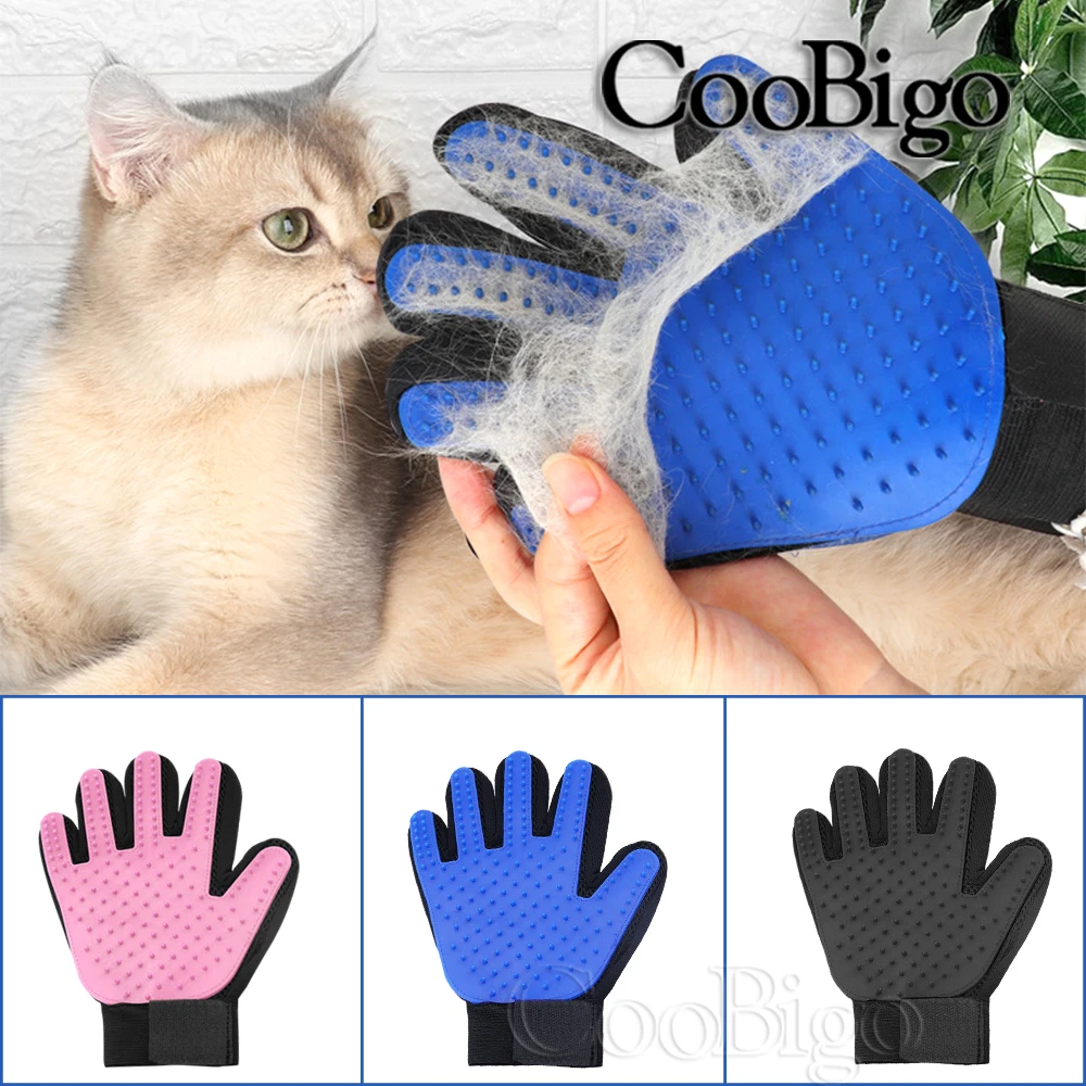 Silicone Pet Dogs Cats Grooming Gloves Mitten Deshedding Cleaning Animal Hair Remover Brush Scratcher Pets Combing Massage