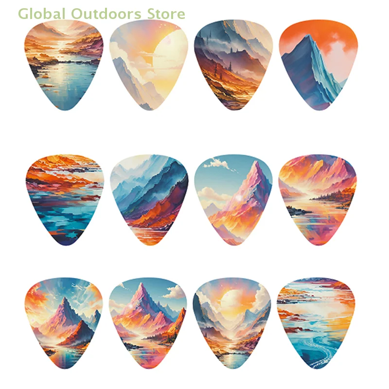 10Pcs/set Guitar Picks Premium ABS Material Dual-Sided Printing Shrapnel For Bass Ukulele Musical Instrument Accessories