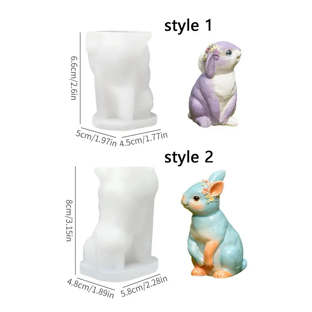 Concrete Craft Cute Rabbit Silicone Mold Non-Stick 3D DIY Animal Mold Lovely Handmade Baking Tools Mold Handicrafts Making