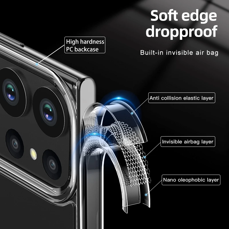 Magnetic Wireless Charging Armor Case with Matte & Clear Finish - Military Shockproof Cover