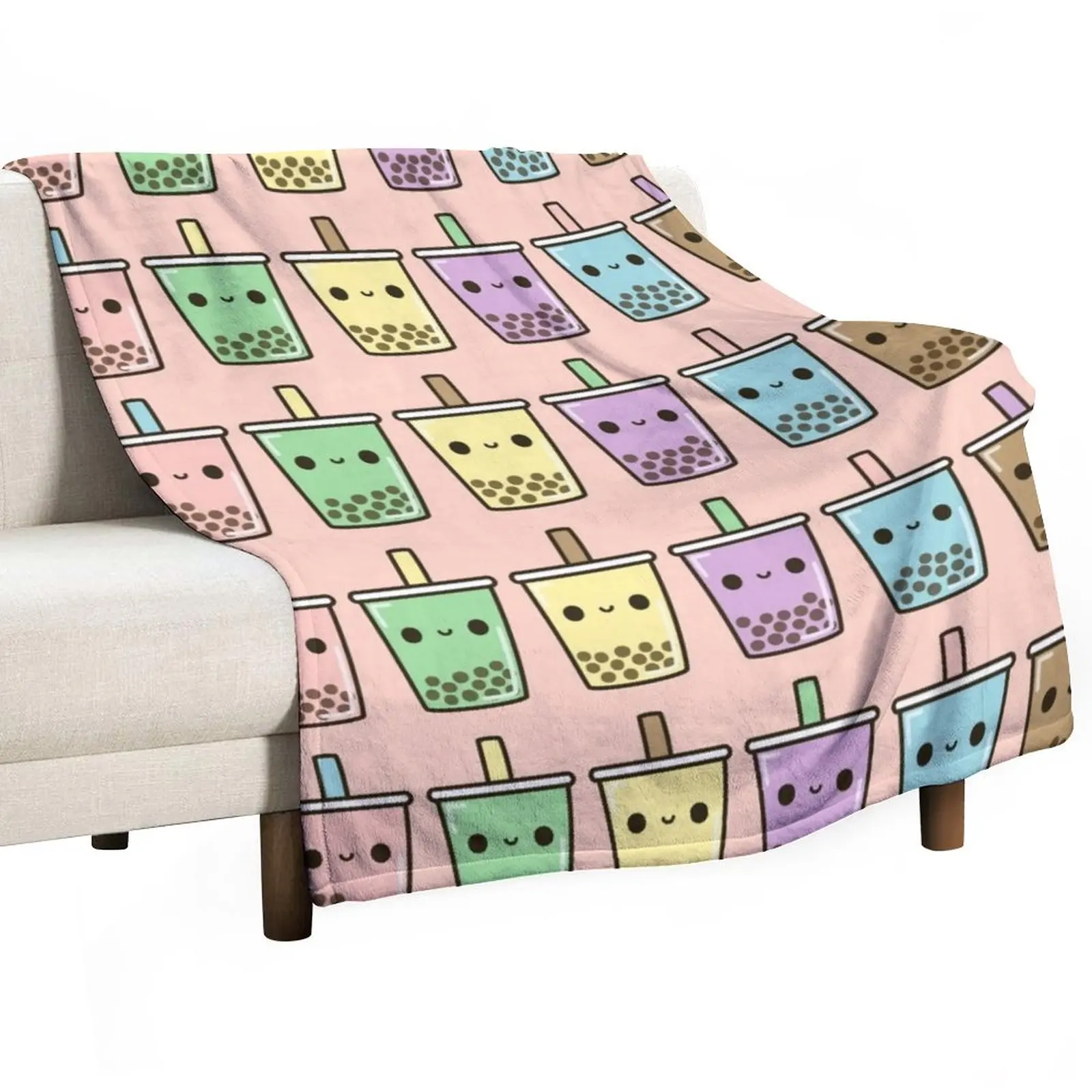 

Bubble tea Throw Blanket Fluffy Soft Blankets Moving Blanket Multi-Purpose Soft Plush Plaid