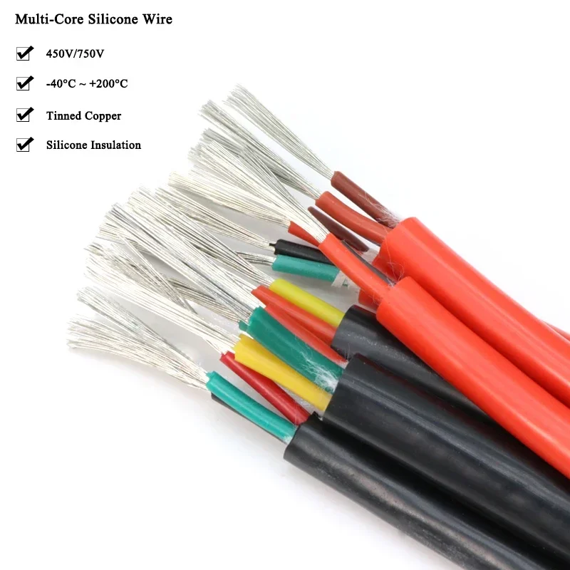 1MSq0.30.50.7511.522.546mmSiliconeRubberCable2346CoresInsulatedFlexibleCopperHighTemperatureWire-AliExpress