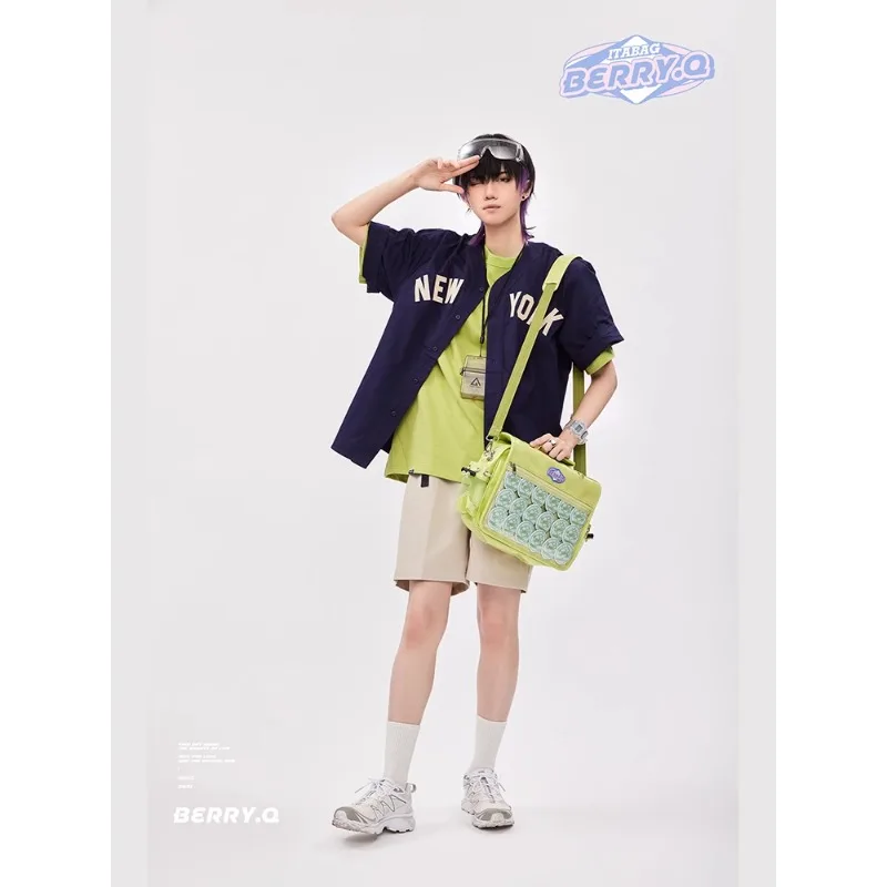 Cartoon Backpack for Women Japanese Style Two Shoulders Cross Body Two Way Bags Female Cute Black Backpack 5
