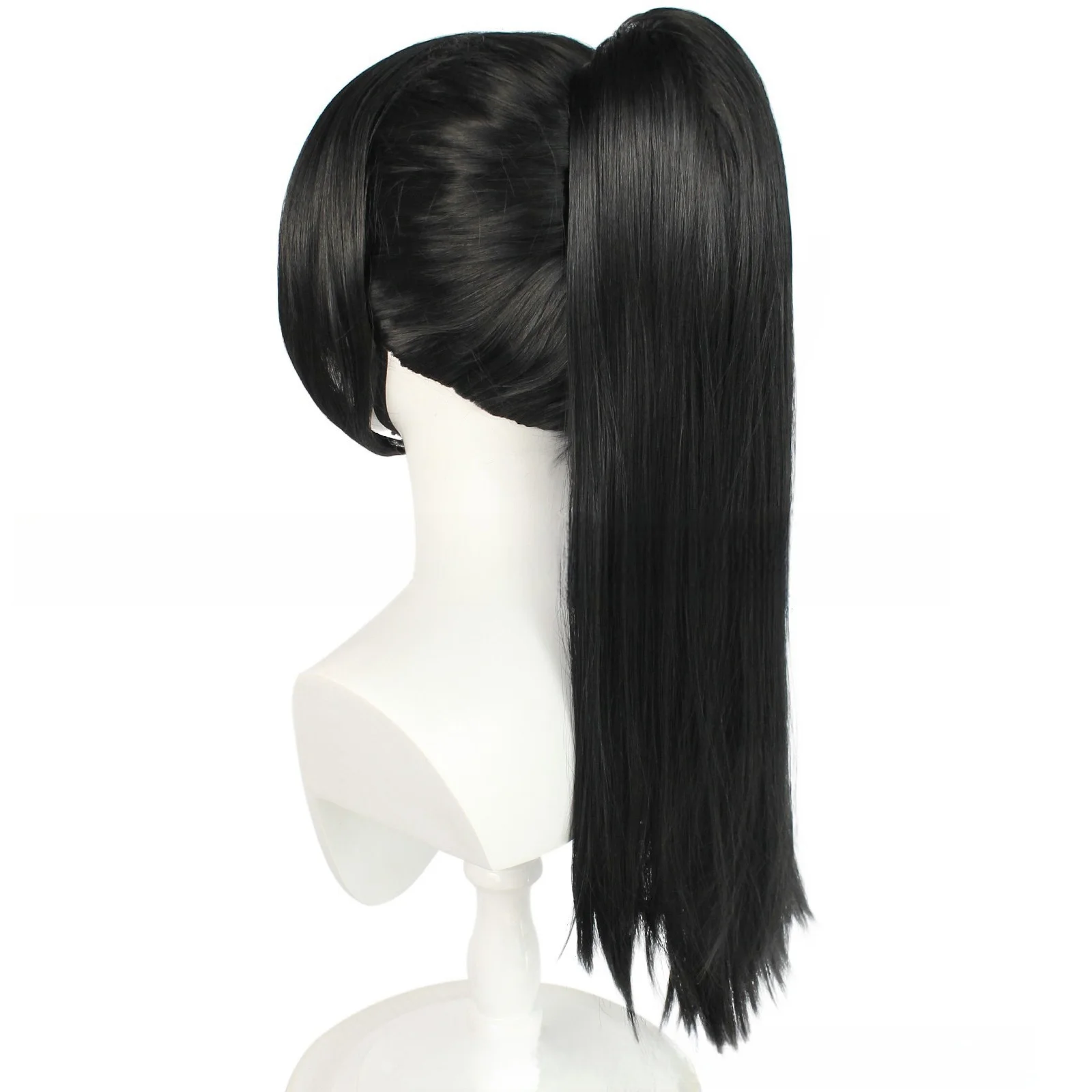 Yandere Simulator Ayano Aishi Cosplay Wig Hairwear Long Black Heat Resistant Synthetic Hair Removable Ponytail Halloween