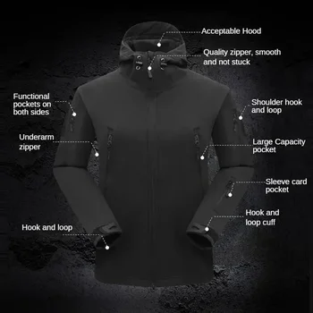 Winter Autumn Fleece Men's Jacket. Waterproof Suitable for Outdoor Fishing Hiking Camping Tracksuits Coat Thermal 4