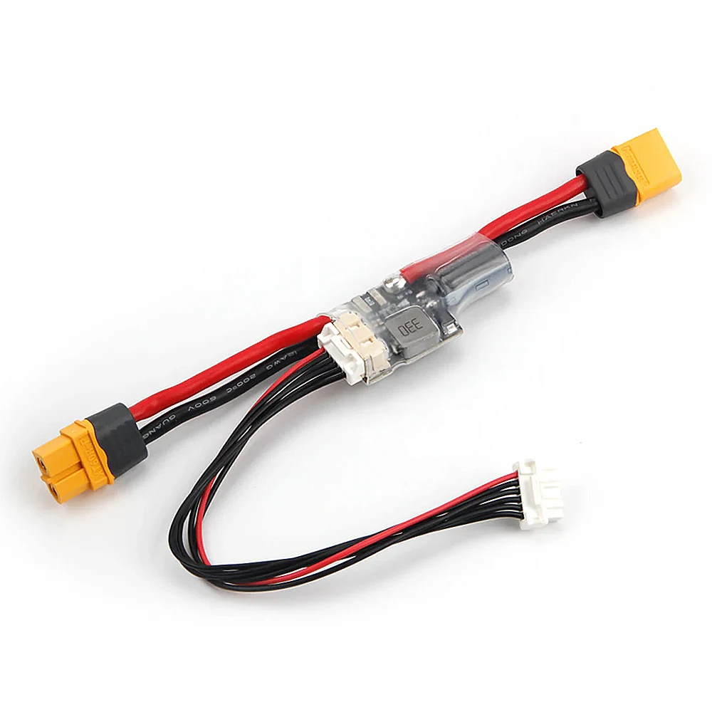 Module d'alimentation Holybro PM02D 2S-12S XT60, vue latérale montrant les entrées/sorties de tension pour Pixhawk 5X 6X