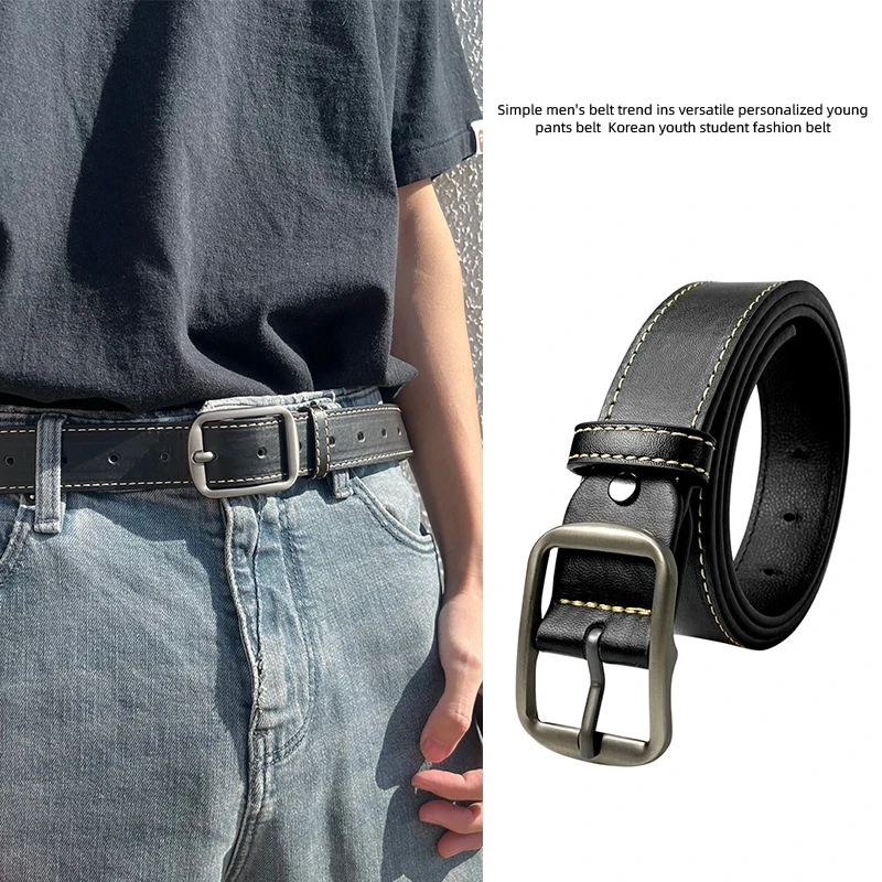 

Mens Ceinture Fashion PU Leather Belts Cinto Belt Unisex Adult Metal Ins Casual Belt Leather Jeans Uomo Cinturilla Waist Belt