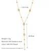 Keen on – collier chaîne en Y pour femmes, ne se décolore pas, exquis, chaîne de clavicule, nez de cochon, pompon, acier titane, classique français