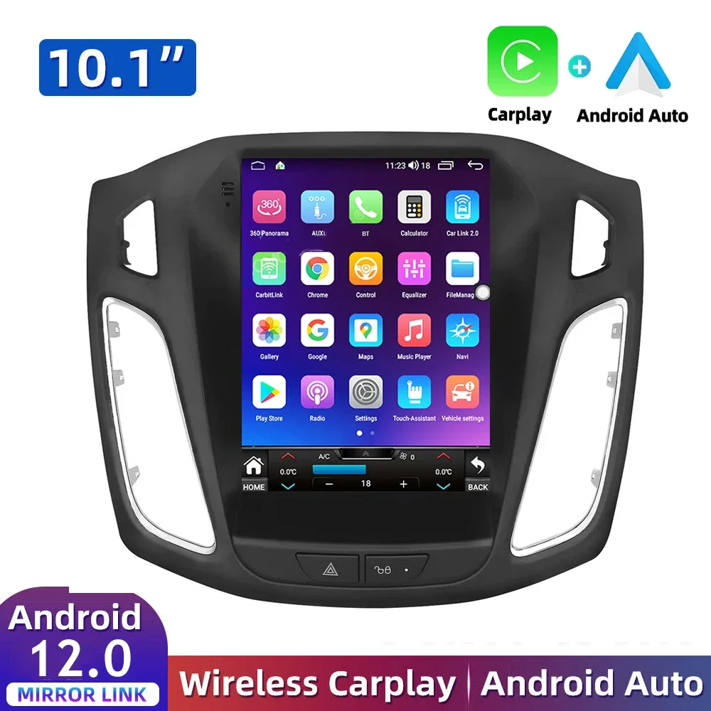 

Автомобильный Android 12 для Tesla style Ford Focus Mk3 2011-2019 Радио мультимедийный плеер Carplay Android Авто 2din DVD головное устройство стерео