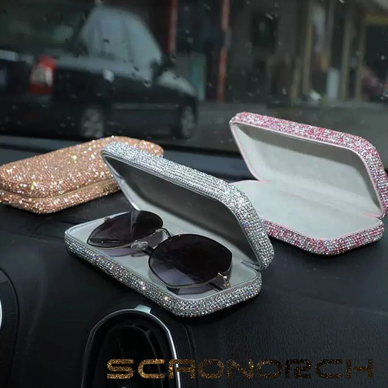 Sparkling Rhinestone Glasses Case Hard Case Protective Glasses