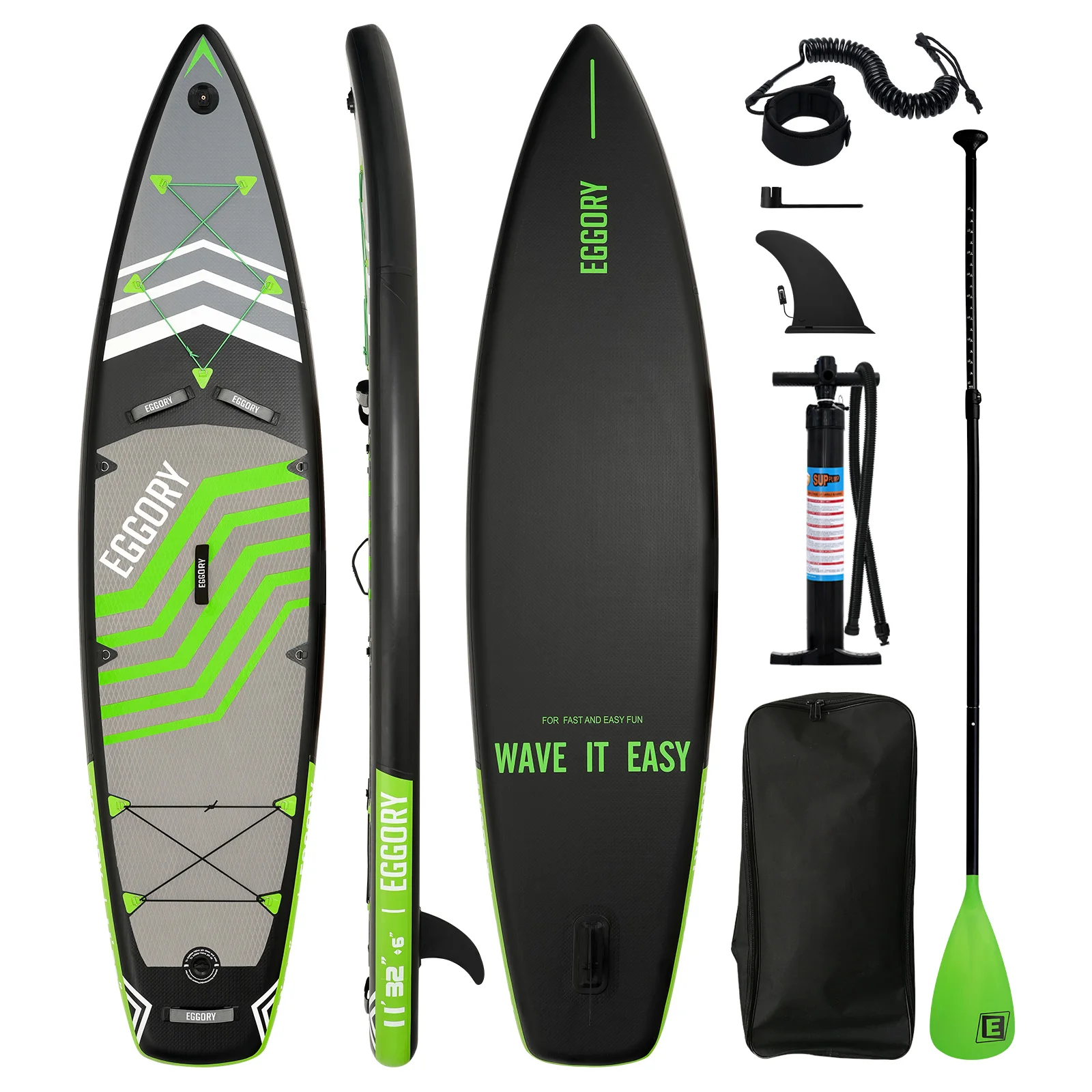 EGGORY 11' Langlebiges Stand-Up-Paddleboard 335cm Touring SUP mit Kamerahalterung, Doppel-Bungee-Aufbewahrung, 170KG Tragkraft, Erwachsenen-Kit – Detail 1