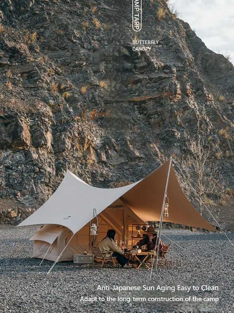 나비 모양 네이처하이크 천막, 캠핑 피크닉 타프 쉘터, 대형 쉐이드 캐노피, 야외 해변 낚시, 방수, 8-10 명 