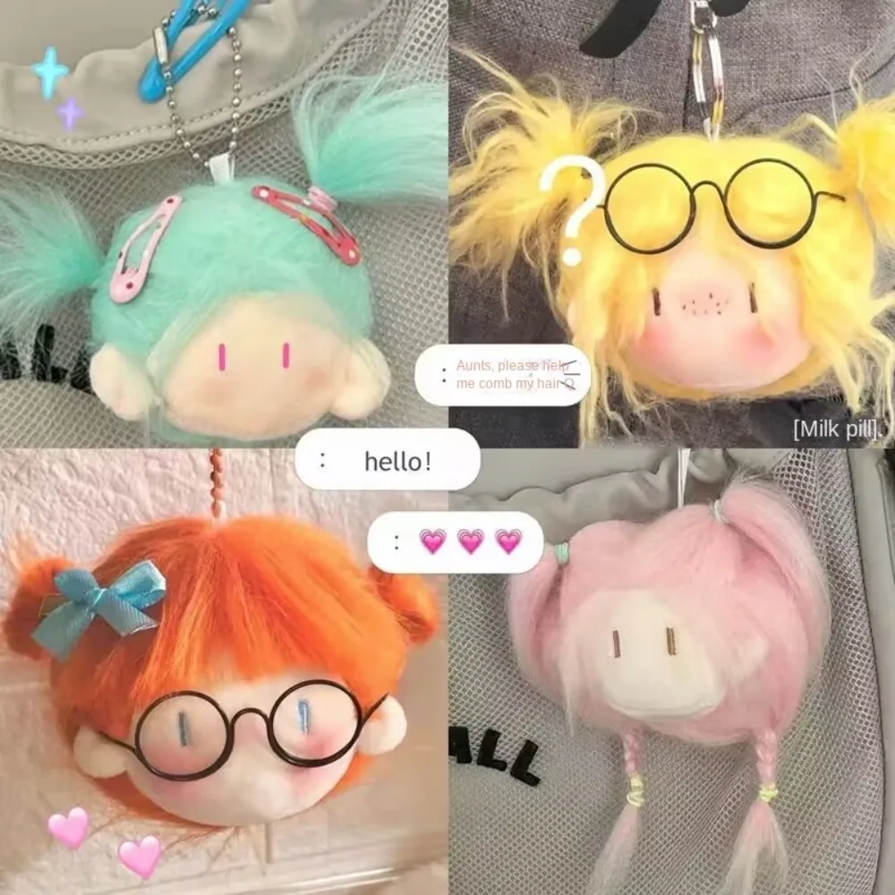 Cute Plush Doll Pendant with Long Hair and Ball Head
