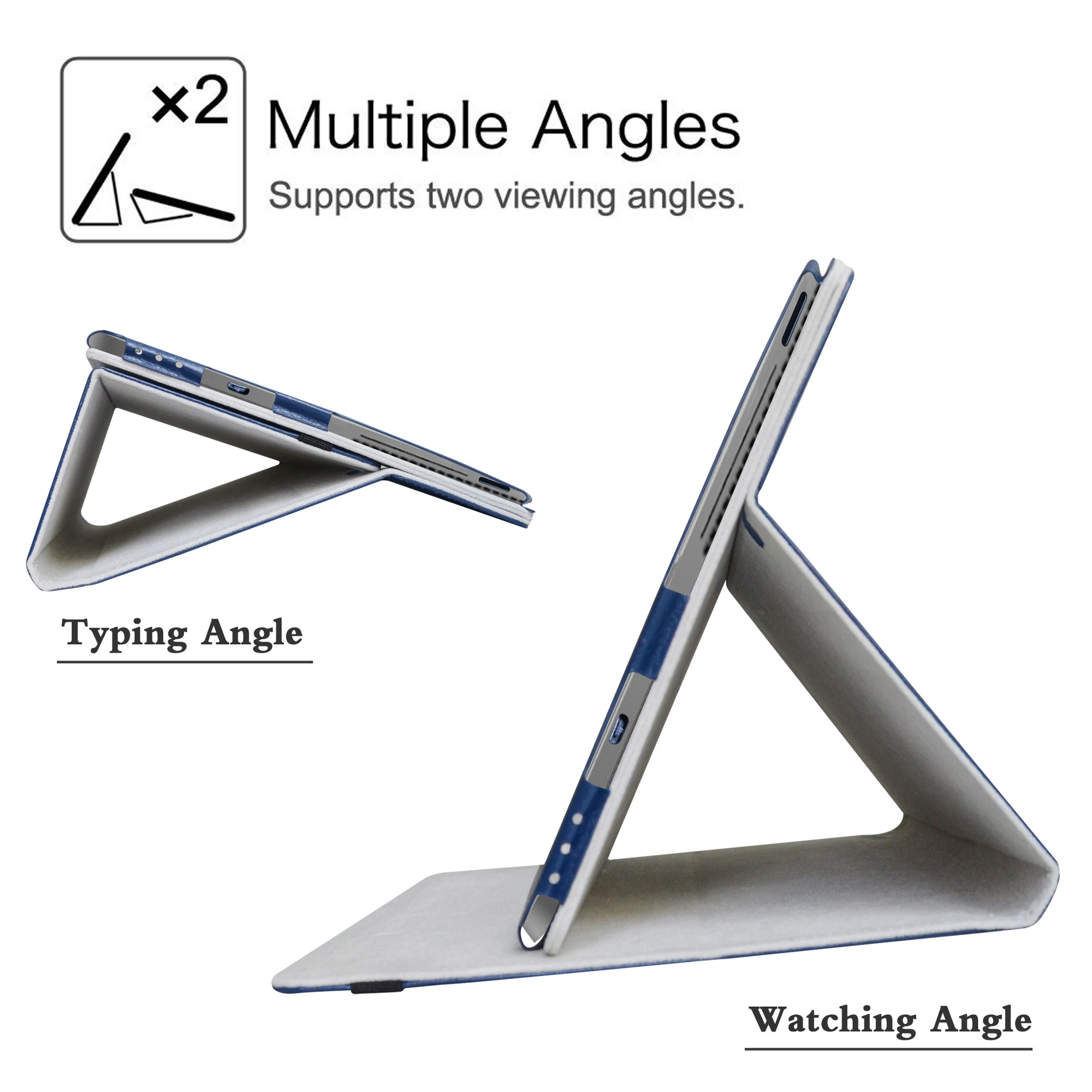 Estojo para Dell Latitude 5285 12.3 Tablet Dobrável Suporte Capa de Couro do Plutônio com Fechamento Elástico - Imagem 5