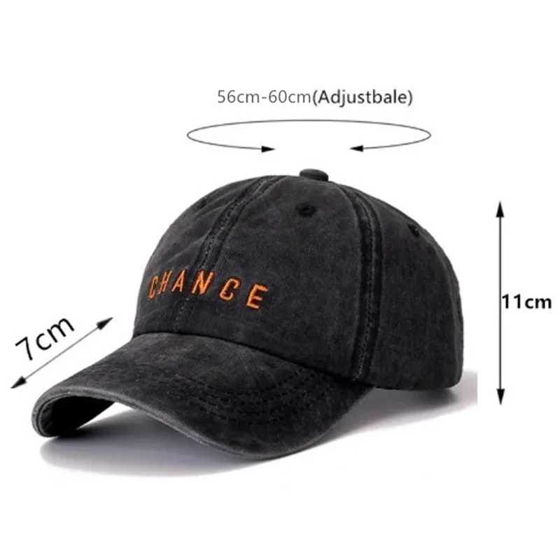 Hot Sale Unisex Washed Cotton Embroidery Baseball Cap Chance Letter Outdoor Casual Color Matching Shading Cap For Women And Men