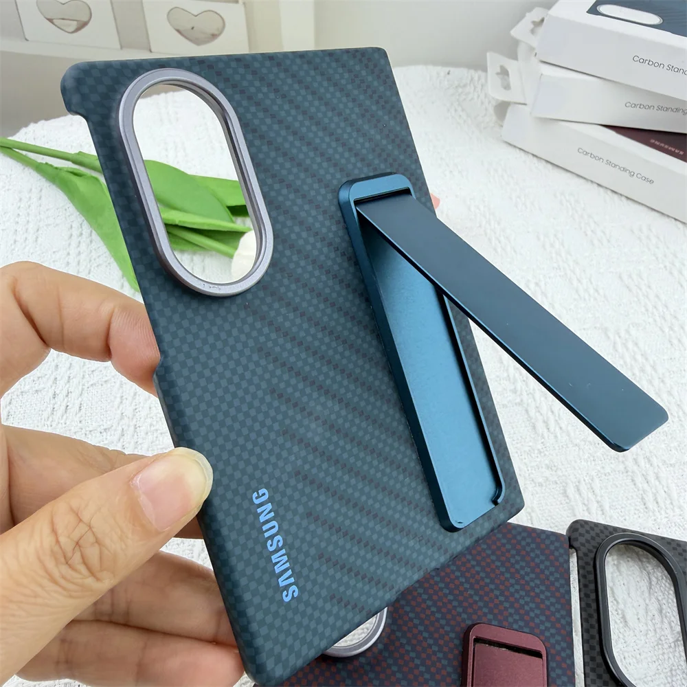 Luxury Carbon Fiber Slim Case with Kickstand - Shockproof and Protective Hard Shell