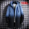 Long Cargo Jacket Men Plus Size 10XL Jackets Gradient Windbreak Spring Autumn Hooded Coat Male Black Windbreak Long Style 1