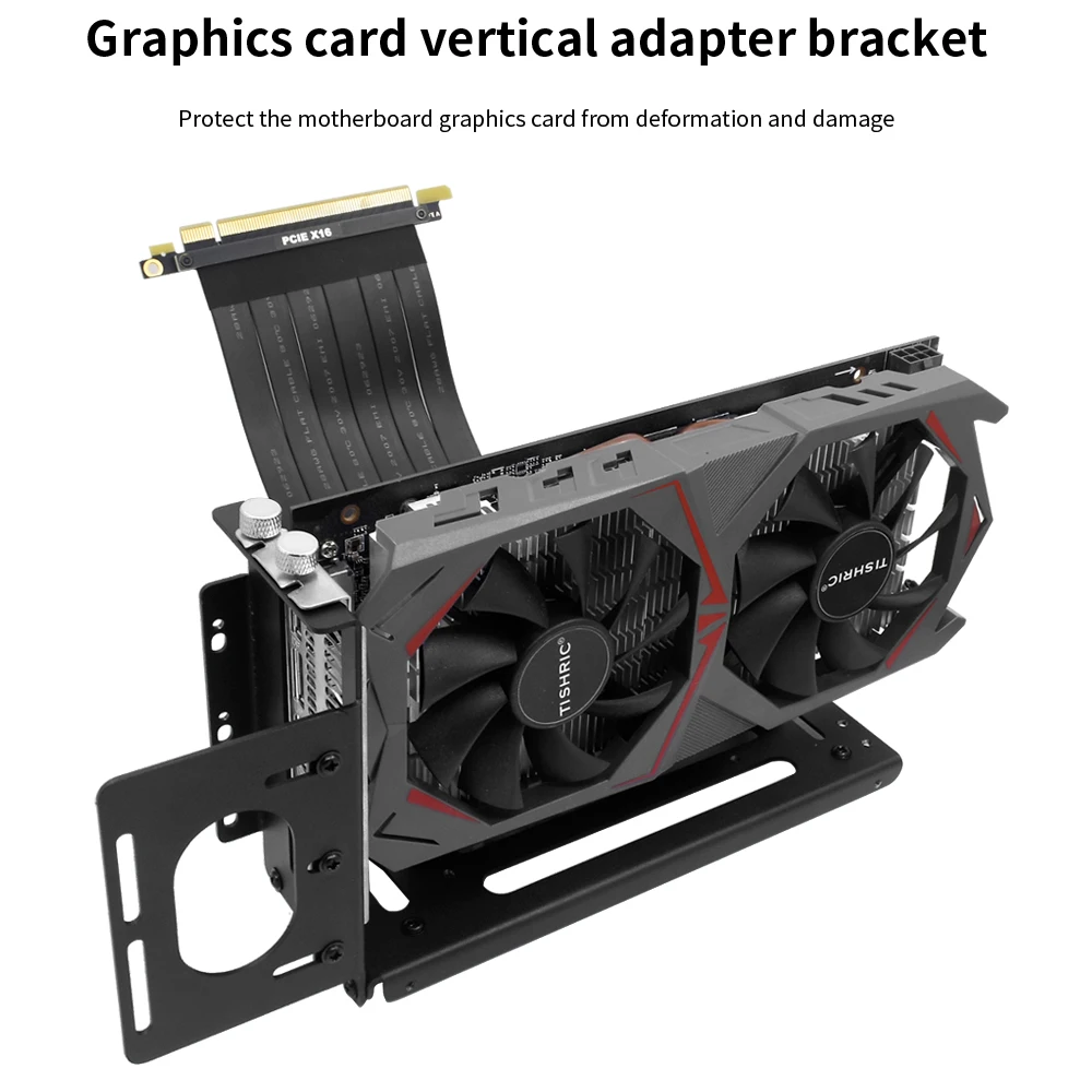 TISHRIC Video Card Holder Support Graphics Card Bracket Aluminum Alloy Vertical GPU PC Video Card Stand For ATX Computer Case