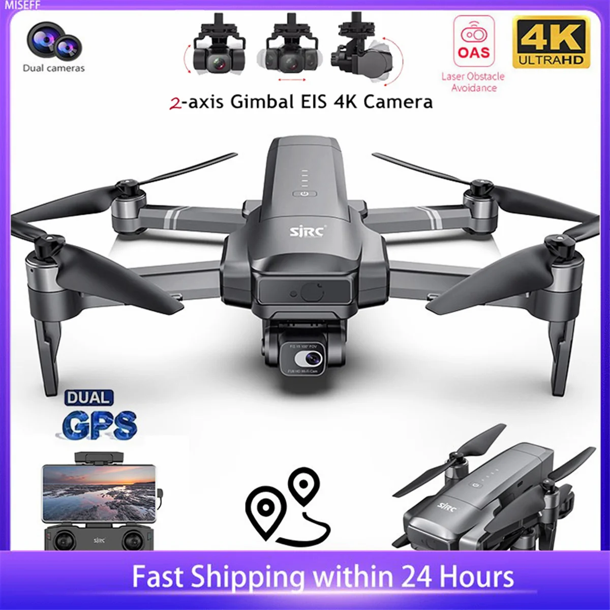 F22S-4K-HD-Wide-Angle-Camera-GPS-Image-Follow-Gesture-Shoot-Encircling ...