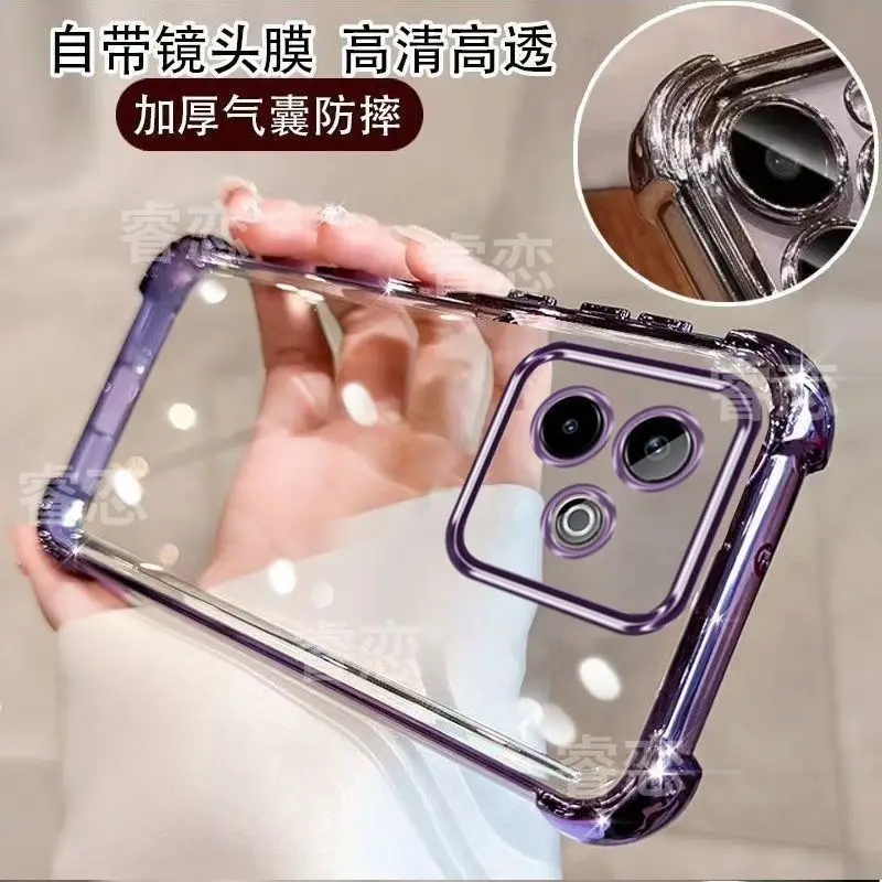 Luxury Transparent Electroplating Skin-Friendly Shockproof Back Cover Case