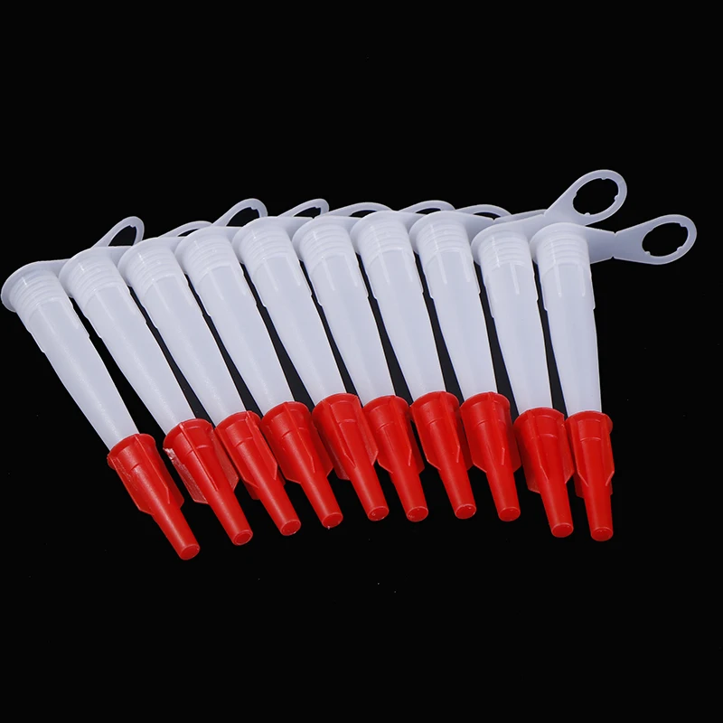10PCS Caulking Gun Nozzles Spare Silicone Nozzle Silicone Tube With Red Nozzles Cap Sealing Cap Household Sealant Tool For Caulking Tools Caulking Gun Nozzles Caulking Gun Caulking Nozzle
