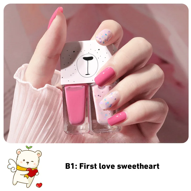 

Двухцветный не испечь Быстросохнущий стойкий лак для ногтей телесного цвета на водной основе премиум-класса для студентов белый прозрачный цвет 2024 Лидер продаж