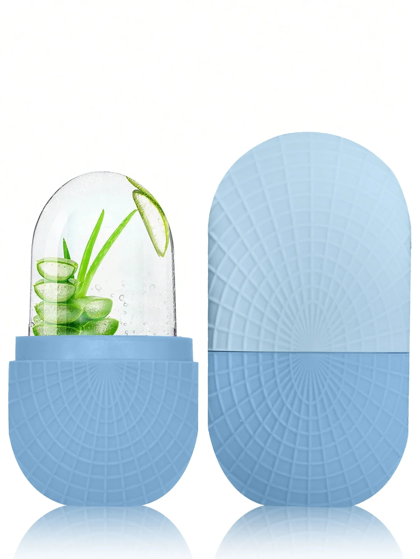 Rolo de gelo para rosto e olhos, rolo de gelo para beleza facial, massagem de gelo facial de silicone, ferramenta de cuidados com a pele à prova d'água reutilizável