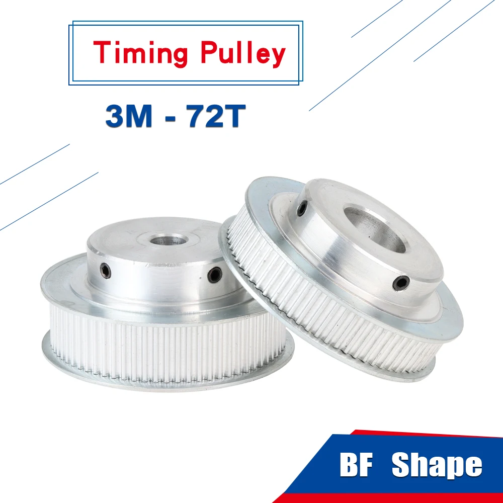 

3M-72T Alloy Pulley Circular Arc Tooth Bore 8/10/12/14/15/16/17/20/25mm Aluminum Pulley Wheel For 3M Timing Belt Width 10/15mm