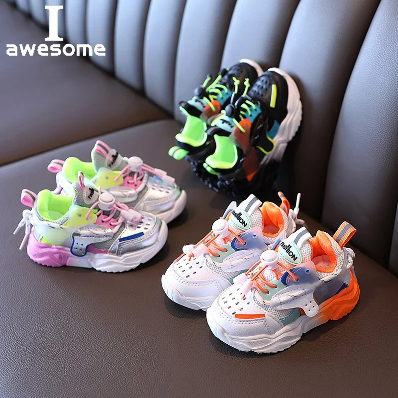 2021 Size 21-30 Baby Sport Shoes for Girls Boys Colorful Sneakers Baby Soft Bottom Breathable Outdoor Kids Shoes for 1-6 Years size 21 30 boys led breathable wear resistant sneakers baby anti slippery glowing casual shoes girls luminous shoes with light