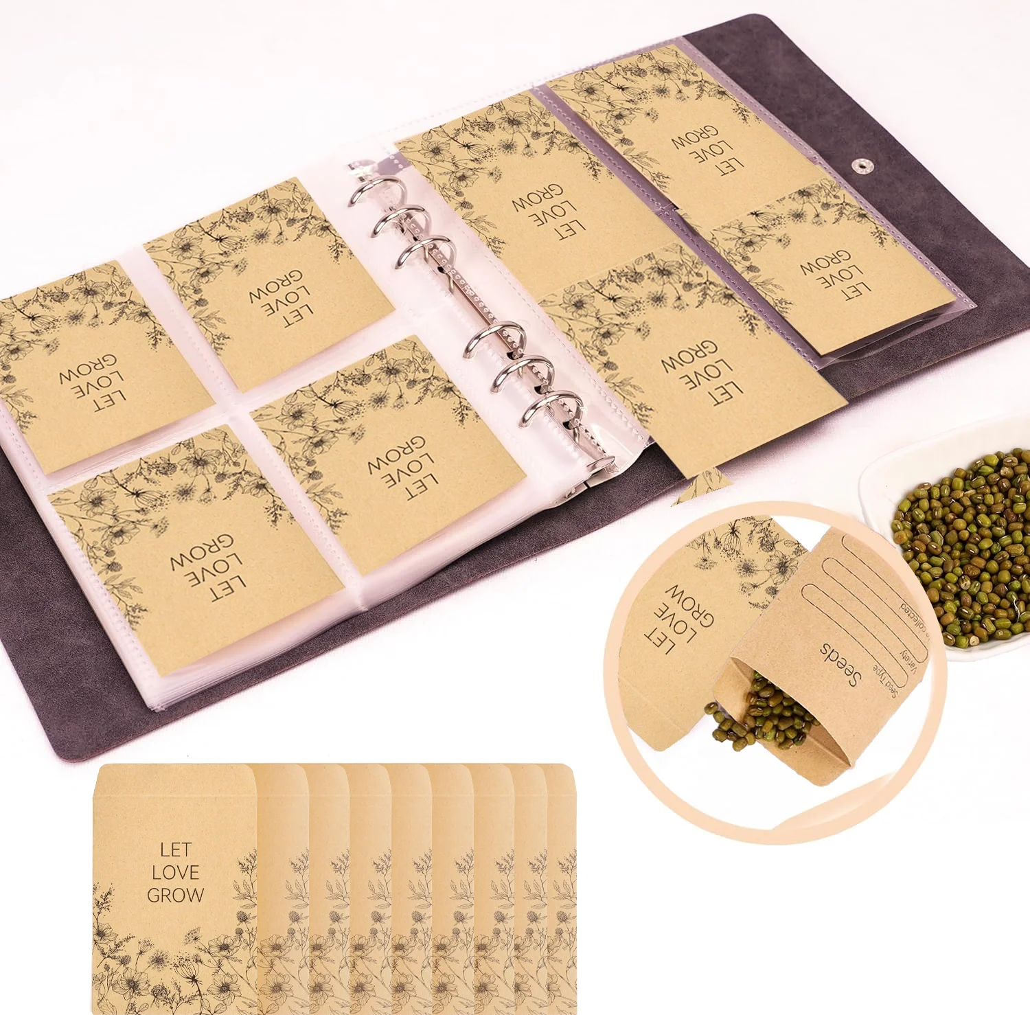 Resealable Seed Storage Envelopes - Organizers & Saver Packets with Storage Box