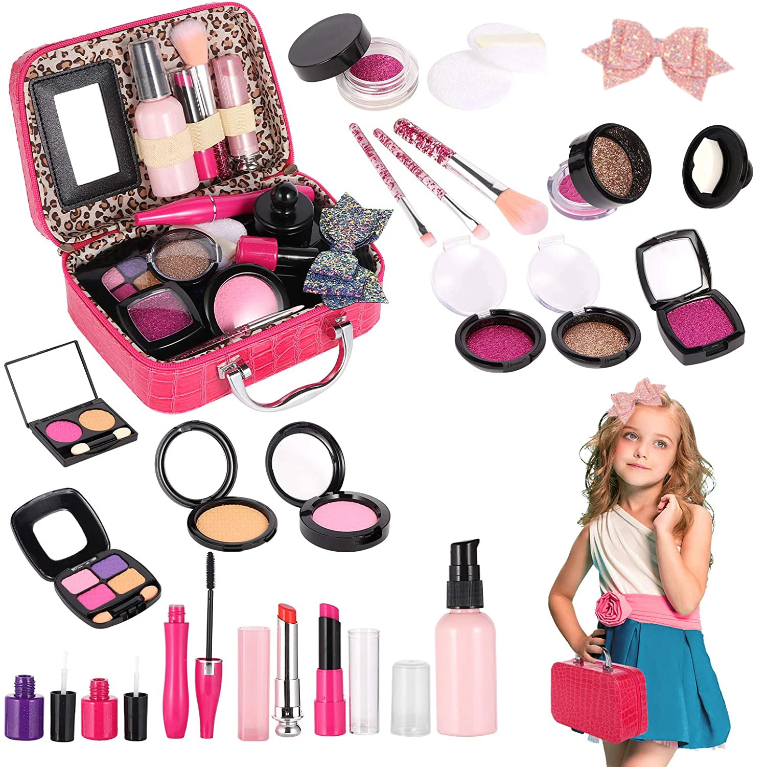 Kit de maquiagem para meninas fingir jogo de maquiagem kit de