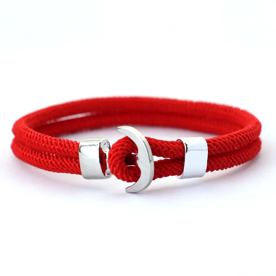 Mens Rope Anchor Bracelet Double Layer Milan Thread