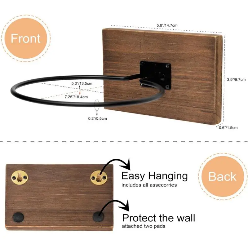 Basketball Wall Mount Ball Wall Holder Wood Metal Ball Display Stand Wall Rack Storage Rack Ball Organizer Soccer Wall Mount 6