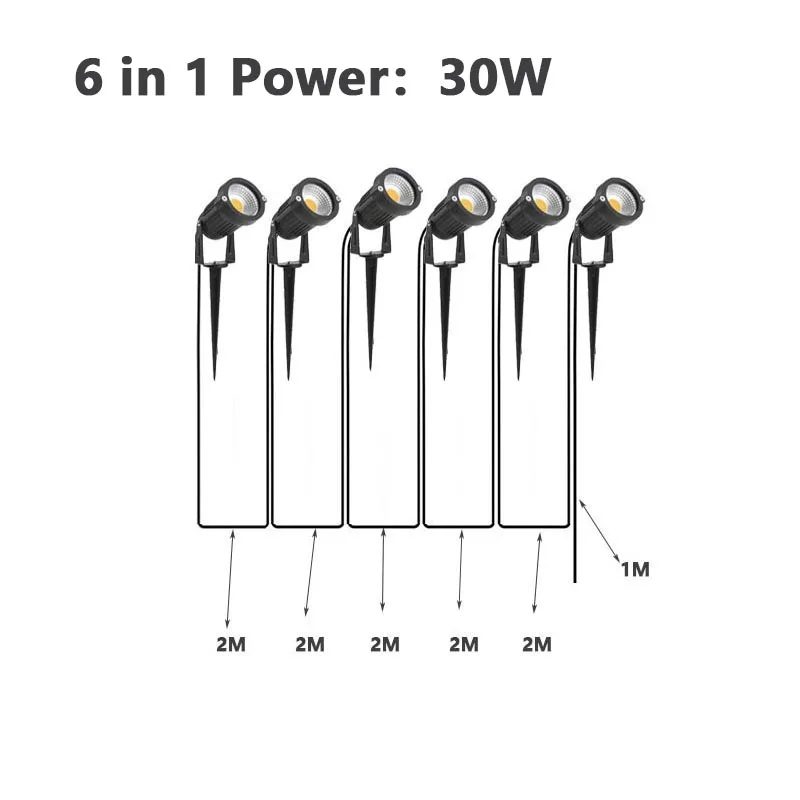 Luz Led decorativa para jardín, foco impermeable, blanco cálido, voltaje seguro de 50W, 220V, 110V, 12V, 10 remolques, 1 luz para césped