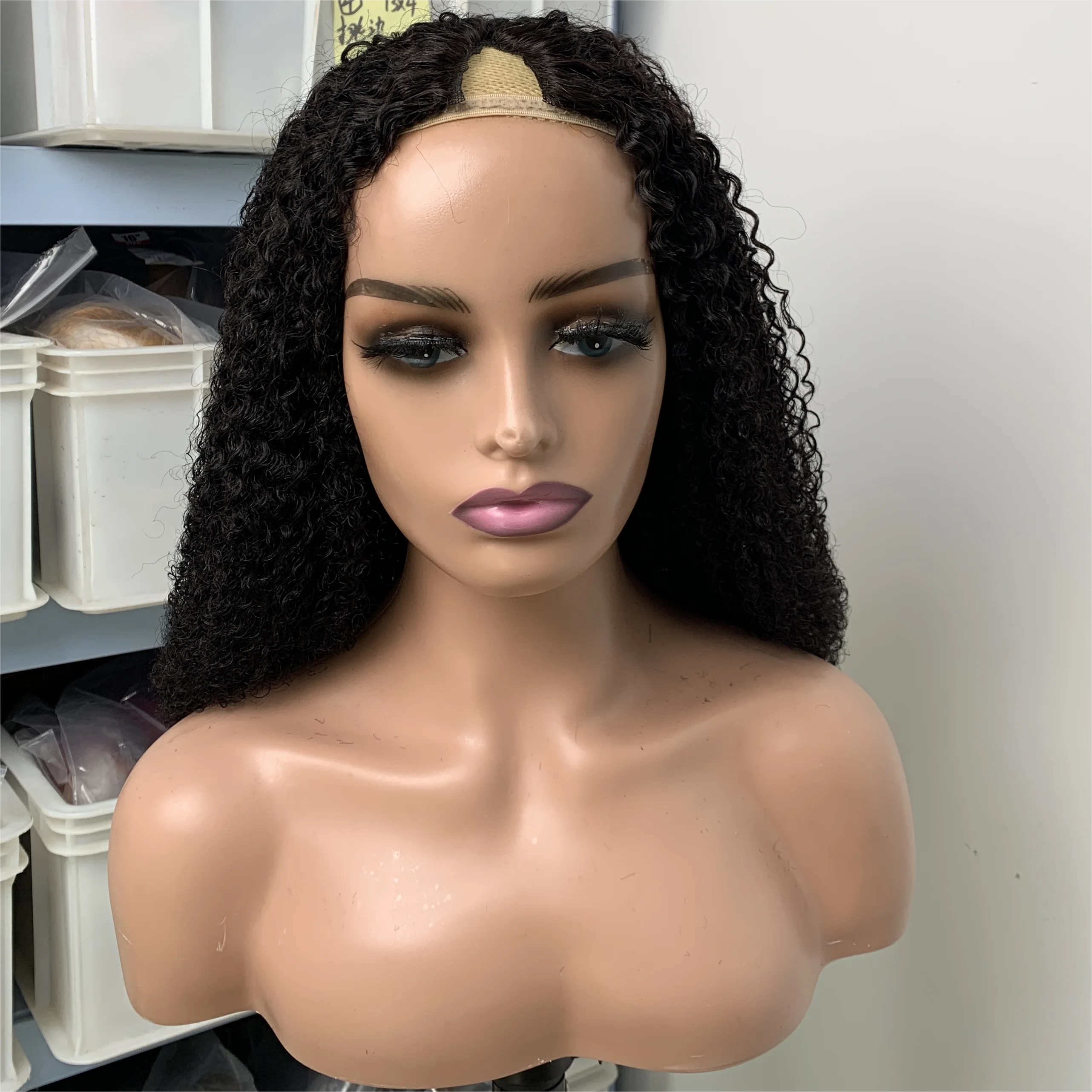 Afro Kinky Curly Wigs Human Hair V Part Wig 30 Inch Remy Hair for Women