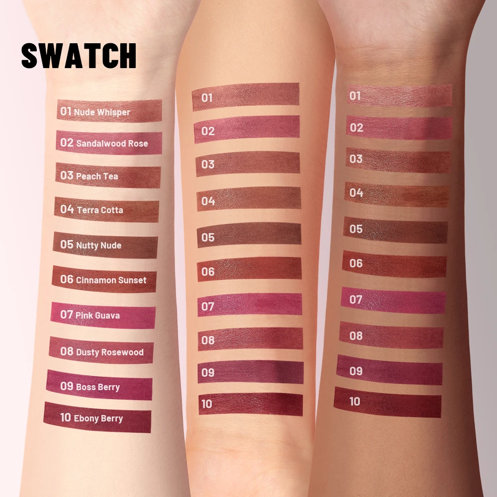 Pudaier 9 kleuren matte lip mousse fluweelzachte finish hooggepigmenteerd_voghion.com