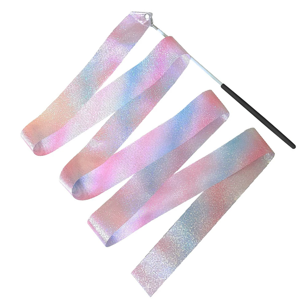 2/4M Rhythmic Gymnastics Ribbon with Wand Sparkling Dance Ribbon Multifunction Twirling Streamer Aesthetic for Kids Girls gymnastics ribbon