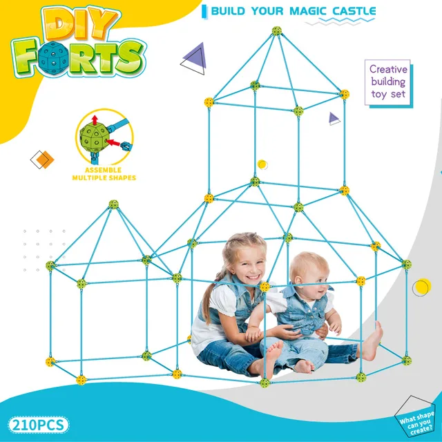 Kit de construction de fort pour enfants, kit de nuits de construction,  construire votre propre repaire, bricolage, châteaux multicolores 3D,  tunnels, tentes, ensemble de jouets pour filles et garçons - AliExpress