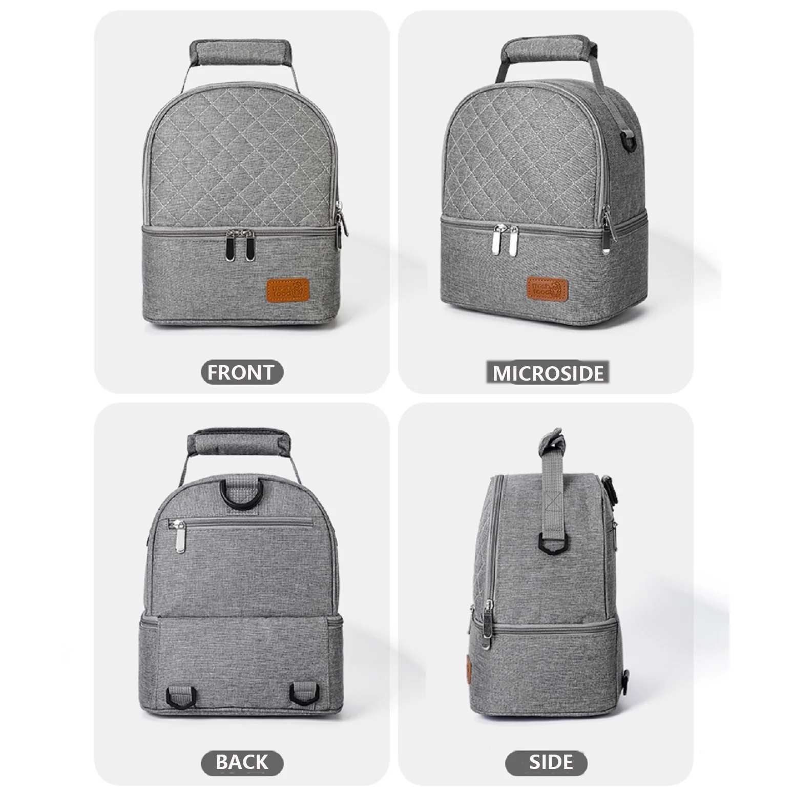 Lunch bag, insulated, minimalist picnic suitcase, insulated, portable lunch container, lunch box, bento bag, food storage bag