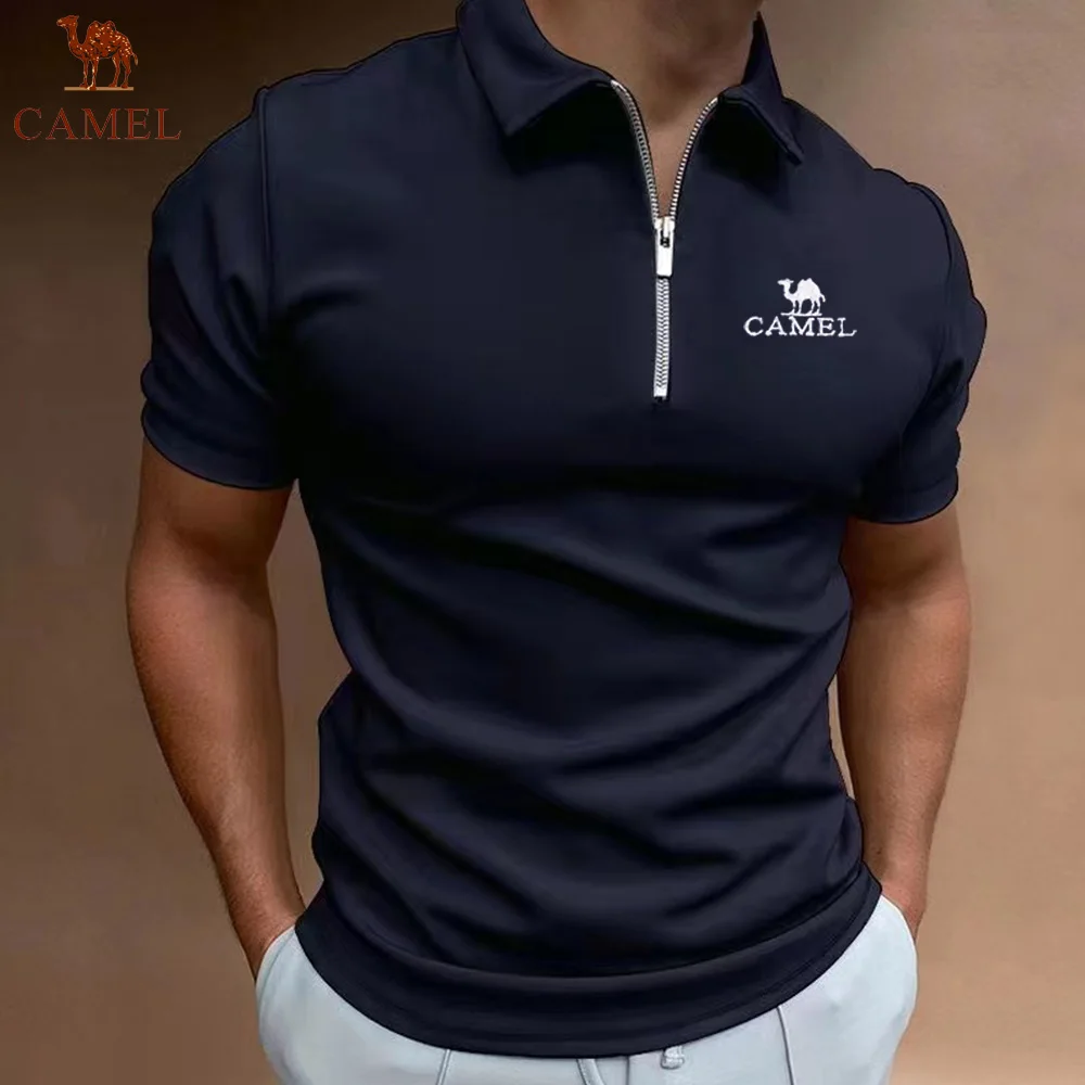 

2024 Summer Hot Selling Men's Polo Neck Anti Pilling Shirt CAMEL Quality Short Sleeve Casual Business Fashion Slim Fit Men's